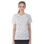 Whimsical Feather Pattern,fresh Colors, Women s Cotton Tee