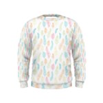 Whimsical Feather Pattern,fresh Colors, Kids  Sweatshirt