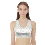 Whimsical Feather Pattern,fresh Colors, Women s Sports Bra with Border