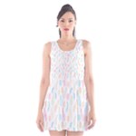 Whimsical Feather Pattern,fresh Colors, Scoop Neck Skater Dress