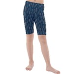 Whimsical Feather Pattern, Midnight Blue, Kid s Mid Length Swim Shorts