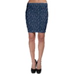 Whimsical Feather Pattern, Midnight Blue, Bodycon Skirt
