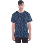 Whimsical Feather Pattern, Midnight Blue, Men s Sport Mesh Tee