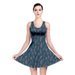 Whimsical Feather Pattern, Midnight Blue, Reversible Skater Dress