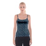 Whimsical Feather Pattern, Midnight Blue, Spaghetti Strap Top