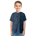 Whimsical Feather Pattern, Midnight Blue, Kid s Sport Mesh Tee