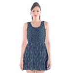 Whimsical Feather Pattern, Midnight Blue, Scoop Neck Skater Dress