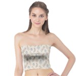 Whimsical Feather Pattern, Nature Brown, Tube Top