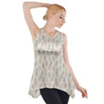 Whimsical Feather Pattern, Nature Brown, Side Drop Tank Tunic