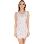 Whimsical Feather Pattern, soft colors, Sleeveless Bodycon Dress