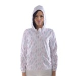 Whimsical Feather Pattern, soft colors, Hooded Wind Breaker (Women)