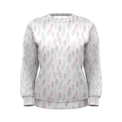 Whimsical Feather Pattern, Soft Colors, Women s Sweatshirt by Zandiepants
