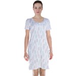 Whimsical Feather Pattern, soft colors, Short Sleeve Nightdress