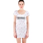 Whimsical Feather Pattern, soft colors, Short Sleeve Bodycon Dress