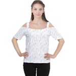 Whimsical Feather Pattern, soft colors, Women s Cutout Shoulder Tee