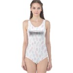 Whimsical Feather Pattern, soft colors, One Piece Swimsuit