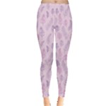 Whimsical Feather Pattern, pink & purple, Leggings 