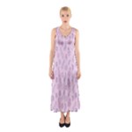 Whimsical Feather Pattern, pink & purple, Sleeveless Maxi Dress