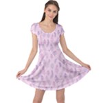 Whimsical Feather Pattern, pink & purple, Cap Sleeve Dress