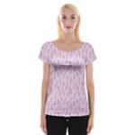 Whimsical Feather Pattern, pink & purple, Women s Cap Sleeve Top