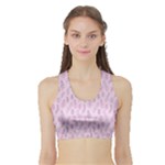Whimsical Feather Pattern, pink & purple, Women s Sports Bra with Border