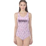 Whimsical Feather Pattern, pink & purple, One Piece Swimsuit