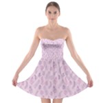 Whimsical Feather Pattern, pink & purple, Strapless Bra Top Dress