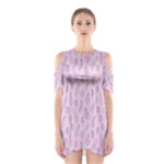 Whimsical Feather Pattern, pink & purple, Women s Cutout Shoulder Dress