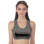 Whimsical Feather Pattern, autumn colors, Sports Bra