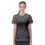 Whimsical Feather Pattern, autumn colors, Women s Sport Mesh Tee