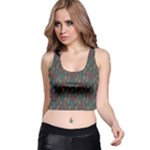 Whimsical Feather Pattern, autumn colors, Racer Back Crop Top
