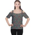Whimsical Feather Pattern, autumn colors, Women s Cutout Shoulder Tee View1