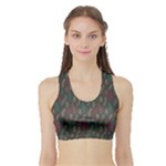 Whimsical Feather Pattern, autumn colors, Women s Sports Bra with Border