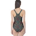 Whimsical Feather Pattern, autumn colors, One Piece Swimsuit View2