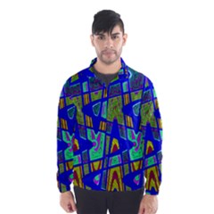Bright Blue Mod Pop Art  Wind Breaker (men) by BrightVibesDesign