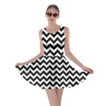 Black & White Zigzag Pattern Skater Dress