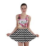 Black & White Zigzag Pattern Mini Skirt