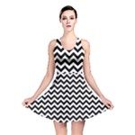 Black & White Zigzag Pattern Reversible Skater Dress