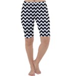 Black & White Zigzag Pattern Cropped Leggings 