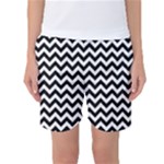 Black & White Zigzag Pattern Women s Basketball Shorts