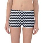 Black & White Zigzag Pattern Boyleg Bikini Bottoms