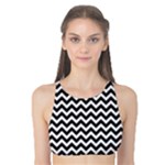 Black & White Zigzag Pattern Tank Bikini Top