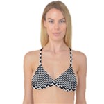 Black & White Zigzag Pattern Reversible Tri Bikini Top