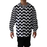 Black & White Zigzag Pattern Hooded Wind Breaker (Kids)