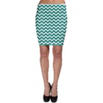 Emerald Green & White Zigzag Pattern Bodycon Skirt