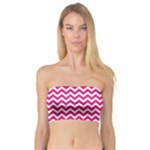 Hot Pink & White Zigzag Pattern Bandeau Top