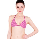 Hot Pink & White Zigzag Pattern Bikini Top