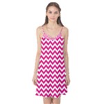Hot Pink & White Zigzag Pattern Camis Nightgown