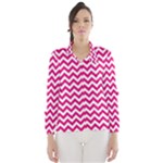 Hot Pink & White Zigzag Pattern Wind Breaker (Women)