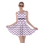 Lilac Purple & White Zigzag Pattern Skater Dress